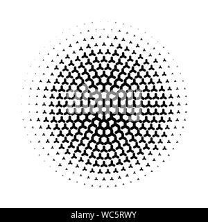 Vektor circl Halftone geometrische nahtlose Muster. Schwarz Weiss Design für Plakate, Websites, Visitenkarten, Cover, Labels Mock-up, vintage Aufkleber Stock Vektor