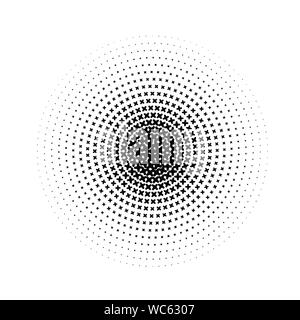 Vektor circl Halftone geometrische nahtlose Muster. Schwarz Weiss Design für Plakate, Websites, Visitenkarten, Cover, Labels Mock-up, vintage Aufkleber Stock Vektor