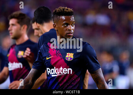 BARCELONA - 23 AUG 25: Nelson Semedo spielt in der Liga Match zwischen dem FC Barcelona und Real Betis im Camp Nou Stadion am 25. August 2019 in Barcelo Stockfoto