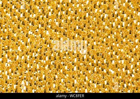 Golden Reinigung Küche schwamm Makro isoliert Stockfoto