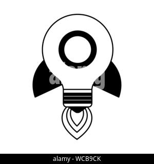 Lampe denke Rakete starten Stock Vektor