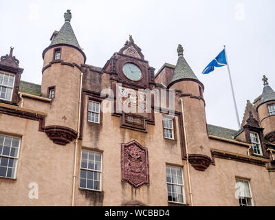 Fyvie Schloss am 25. Juli 2017 in Aberdeenshire, Schottland. Fyvie Castle ist sagte der feinsten Ritterburg in Schottland zu sein. Es hat fünf Türme namens a Stockfoto