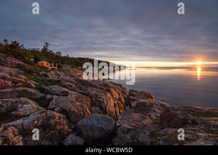 Seashore camping Guten Morgen Sonnenschein Stockfoto