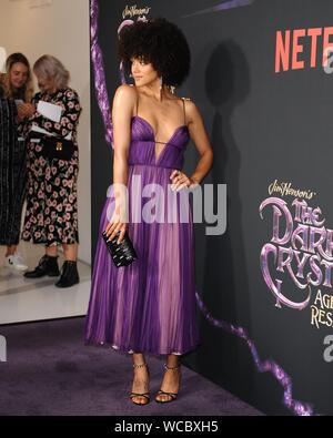 Astoria Queens, NY, USA. 27 Aug, 2019. Nathalie Emmanuel bei der Ankunft für den Dunklen Kristall: ALTER DER WIDERSTAND Premiere, Museum des bewegten Bildes, Astoria Queens, NY, 27. August 2019. Credit: John Paul Melendez/Everett Collection/Alamy leben Nachrichten Stockfoto