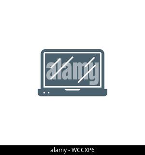 Laptop Flachbild ähnliche Vektor glyph Icon. Stock Vektor