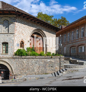 Shaki, Aserbaidschan August 24, 2019 Altes Gebäude Karawanserei Stockfoto