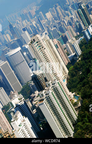 Blick vom Victoria Peak, Hong Kong. Stockfoto