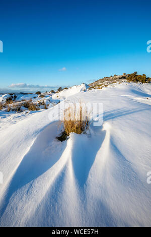 Cheesewring; im Schnee; Cornwall, UK Stockfoto