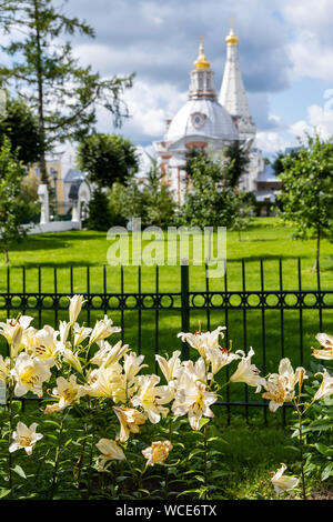 SERGIYED Posad, Russland - August 3, 2019: Die dreifaltigkeit Lavra von St. Sergius ist die wichtigste russische Kloster und das geistliche Zentrum der Russ Stockfoto