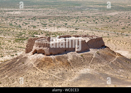 Die ayaz Kala Fort, Usbekistan. Auf einem Hügel mit Blick auf die kyzylkum Wüste gelegen. Im zweiten Jahrhundert n. Stockfoto
