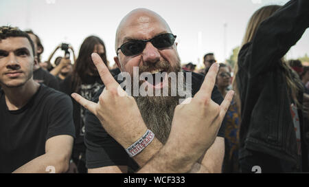 Kopenhagen, Dänemark. 19., Juni 2019. Enthusiastisch heavy metal fans und Festivalbesucher teilnehmen, eine weitere Ausgabe der beliebten Metal Festival Copenhell in Kopenhagen. (Foto: Gonzales Foto - Nikolaj Bransholm). Stockfoto