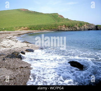 Ayrmer Bucht auf der South West Coastal Path in der Nähe von Bigbury-on-Sea, South Hams, South Devon. Stockfoto