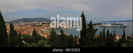 Einen Panoramablick auf die Stadt Split in Kroatien Stockfoto