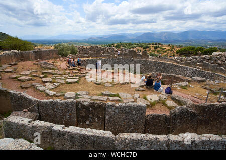 Grab Kreis in Mykene in Griechenland Stockfoto