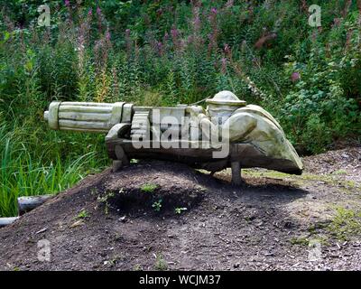 Bilder des Ersten Weltkrieges Erinnerung Skulpturenweg, Rozelle Park, Ayr Stockfoto