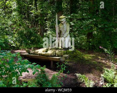 Bilder des Ersten Weltkrieges Erinnerung Skulpturenweg, Rozelle Park, Ayr Stockfoto