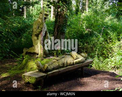 Bilder des Ersten Weltkrieges Erinnerung Skulpturenweg, Rozelle Park, Ayr Stockfoto