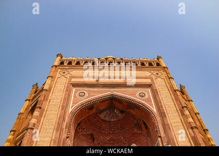 Die herrliche Eingangstor Buland Darwaza und Fatehpur Sikri Komplex aus Tempeln, Uttar Pradesh, Indien, Zentralasien Stockfoto