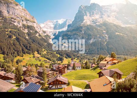 Eiger, Monch und Jungfrau von Grindelwald, Kanton Bern, Schweiz Stockfoto