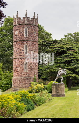 Tower Gehäuse a Newcomen Dampfmaschine, Goldney Haus und Gärten, Clifton, Bristol, Großbritannien Stockfoto