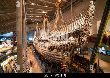 Die Vasa schwedische Kriegsschiff in der Vasamuseet (Vasa Museum) in Stockholm, Schweden Stockfoto