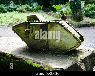 Bilder des Ersten Weltkrieges Erinnerung Skulpturenweg, Rozelle Park, Ayr Stockfoto