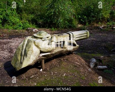 Bilder des Ersten Weltkrieges Erinnerung Skulpturenweg, Rozelle Park, Ayr Stockfoto