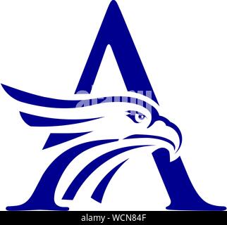 Kreative Anfangsbuchstaben A und Eagle Head Logo Design Template Stock Vektor