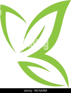 Kreative abstrakte Simple Green Butterfly Symbol Stock Vektor