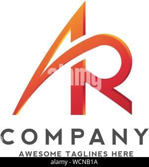 Creative Business schreiben AR Logo Design Vector Stock Vektor