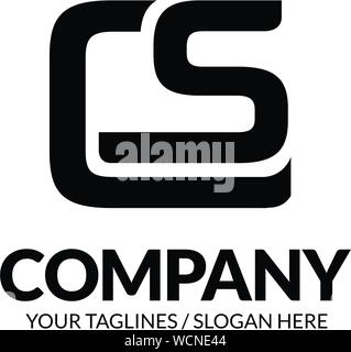Initial CS geometrische starke logo Vector Illustration auf weißem Hintergrund Stock Vektor