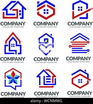 Kreativ Immobilien logo, Immobilien und Bau Logo Design Vector Stock Vektor