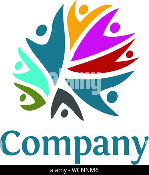Leute Gemeinschaft bunte Logo Vorlage. Teamwork Gemeinschaft Symbol Stock Vektor