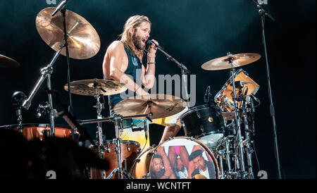 Taylor Hawkins von Foo Fighters bei RDS Arena, Dublin, 21. August 2019 Stockfoto