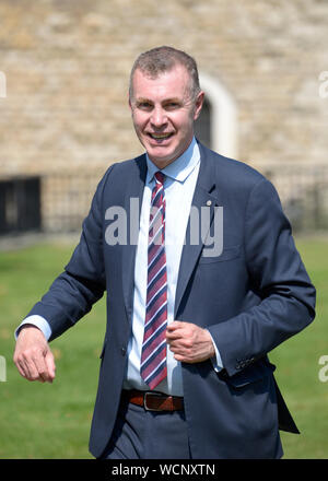 Adam Price MS - Mitglied der Welsh Assembly (Carmarthen East und Dinefwr) und seit 2018 Vorsitzender von Plaid Cymru - College Green, Westminster, August 2019 Stockfoto