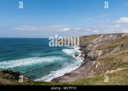 Blick nach Westen von Lamorna Cove Stockfoto
