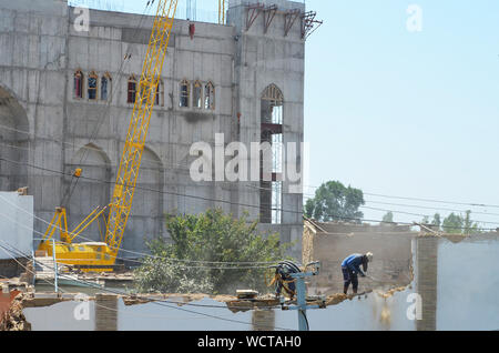 Öffentliche Bauarbeiten in hast Imam Square, Taschkent, Usbekistan Stockfoto