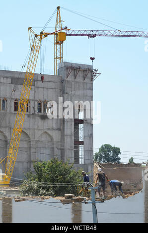 Öffentliche Bauarbeiten in hast Imam Square, Taschkent, Usbekistan Stockfoto