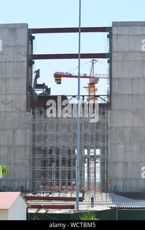 Öffentliche Bauarbeiten in hast Imam Square, Taschkent, Usbekistan Stockfoto