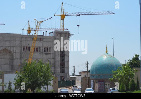 Öffentliche Bauarbeiten in hast Imam Square, Taschkent, Usbekistan Stockfoto