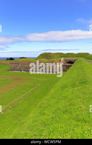 Messing Bastion aus dem Elisabethanischen Wälle, Berwick upon Tweed, Northumberland, England, UK. Stockfoto