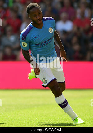 Raheem Sterling von Manchester City feiert, nachdem seine Mannschaften zweite Ziel - AFC Bournemouth v Manchester City, Premier League, Vitalität Stadion, Bournemouth, Großbritannien - 25 August 2019 Editorial nur verwenden - DataCo Beschränkungen zählen anwenden Stockfoto