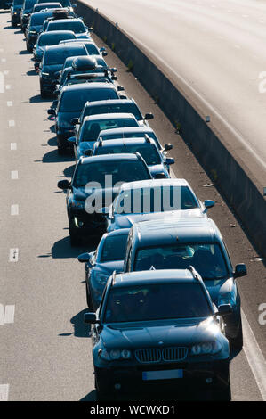 Frankreich, Orleans, Autobahn A 10, Sonntag 25/8/19 im Westen der Stadt, recurent Stau an der Rückkehr der Sommerferien Stockfoto