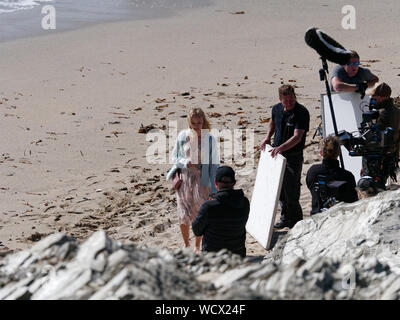 FFP New Media, Mein Cousine die Liebe und ich, mein Cousin und ich. Rosamunde Pilcher romantischen Film vor Ort im Hafen von Newquay und Fistral Beach, Co Stockfoto