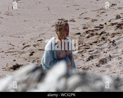 FFP New Media, Mein Cousine die Liebe und ich, mein Cousin und ich. Rosamunde Pilcher romantischen Film vor Ort im Hafen von Newquay und Fistral Beach, Co Stockfoto