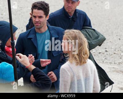 FFP New Media, Mein Cousine die Liebe und ich, mein Cousin und ich. Rosamunde Pilcher romantischen Film vor Ort im Hafen von Newquay und Fistral Beach, Co Stockfoto