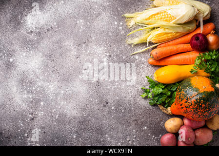 Verschiedene Herbst Gemüse. Ernte Konzept Stockfoto