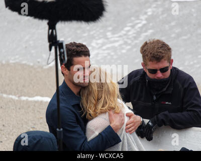 FFP New Media, Mein Cousine die Liebe und ich, mein Cousin und ich. Rosamunde Pilcher romantischen Film vor Ort im Hafen von Newquay und Fistral Beach, Co Stockfoto