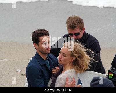 FFP New Media, Mein Cousine die Liebe und ich, mein Cousin und ich. Rosamunde Pilcher romantischen Film vor Ort im Hafen von Newquay und Fistral Beach, Co Stockfoto