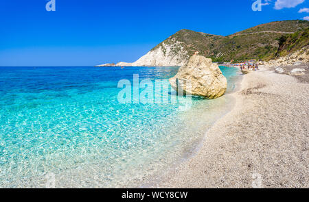 Berühmte Petanoi Strand in Kefalonia, Griechenland. Stockfoto